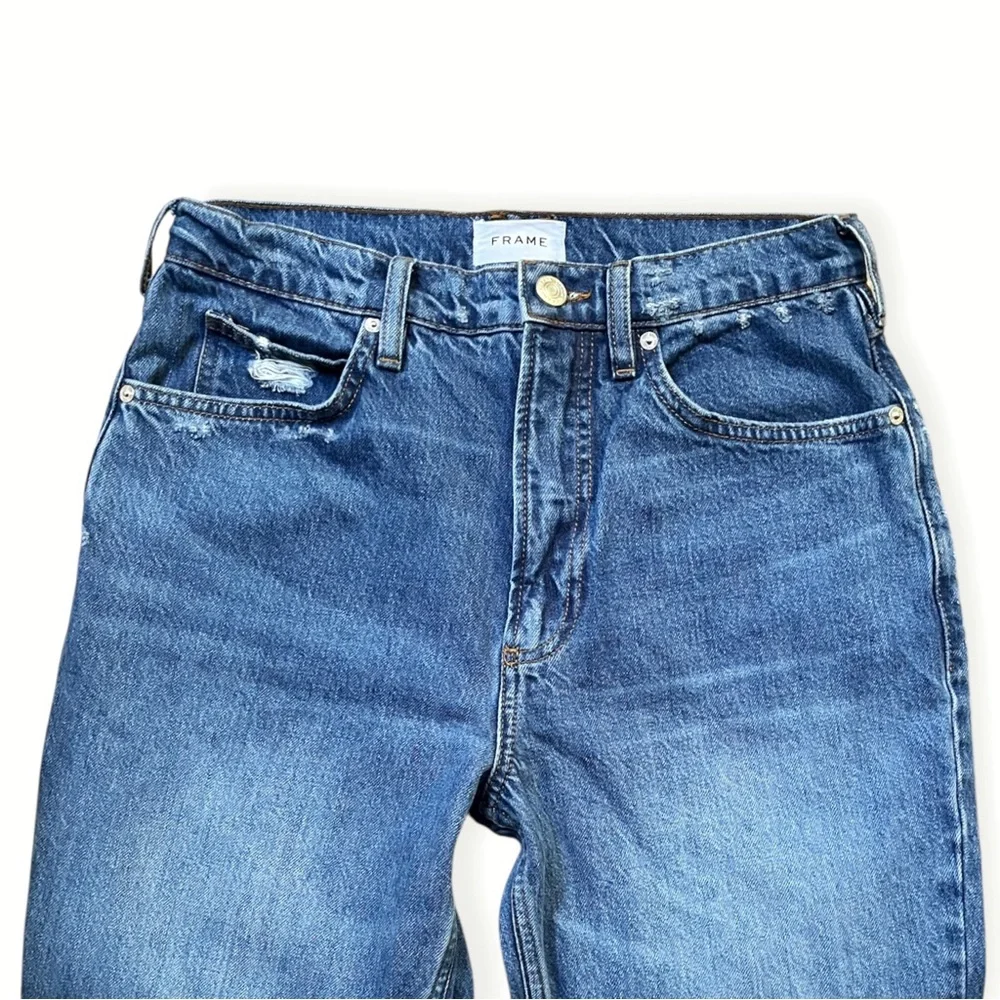 FRAME Le High 'N' Tight Faded High-Rise Tapered Jeans, 28” - Picture 7 of 13